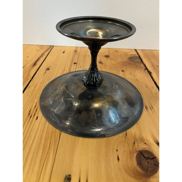 Reed & Barton 141 Red Silverplated Candy Dish. Plate-Footed Pedestal Compote. - Picture 4 of 7